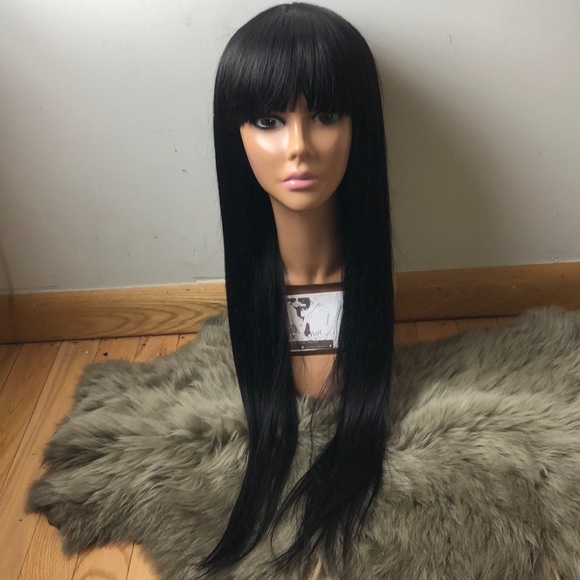 ?TIIA 22” HUMAN JET BLACK STRAIGHT BANG WIG *NEW* main image 11